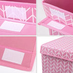 Mayniu Large Toy Storage Box Chest for Girls Kids, Sturdy Toy Box Bin Organizer Baskets with Lid for Living Room, Nursery, Cl