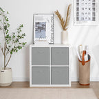 StorageWorks Gray Storage Cubes, 13x13 Storage Cube Bins with Handle, Cube Storage Organizer Bins for Shelves and Closet, Col