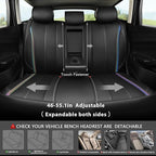CAR PASS Back Seat Covers, Nappa Leather Rear Seat Bench Cushion Waterproof Breathable Back Row Protector Universal Fit for C