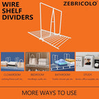 shelf dividers, create 40% more closet space, Set of 8, 12 inch wire shelf dividers, closet organizers and storage,supremely 