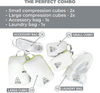 Beeyond Compression Packing Cubes Set - 6 Pieces for Travel and Luggage Organization, Includes Large & Small Cubes, Accessori