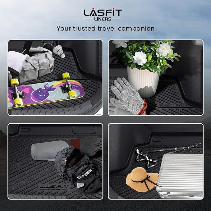 LASFIT Trunk Mat for Honda Civic Hatchback Sport 2017-2021, All Weather TPE Custom Fit Trunk Liner Trunk Tray Cargo Mat Cargo Liner Cargo Tray (Not for Sport Touring)
