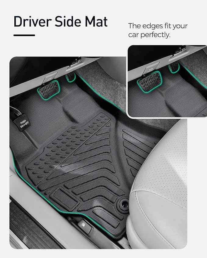 Car Floor Mats for Toyota Prius: 2004 2005 2006 2007 2008 2009 All Weather Accessories for Prius 2004-2009 Black Cargo Liner 4PCS Carpet Custom Fit for Toyota Prius 04-09 Automotive TPE Floormats