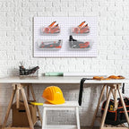 Sieral 4 Pcs Pegboard Baskets Metal Wire Shelf Baskets Peg Board Organizer Accessories Wall Mount Organizer Attachments for G