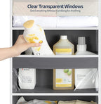 Yecaye 5 Tier Clear Over the Door Organizer Hanging, 5 Large Plastic Pockets and 10 Side Pockets Back of Door Organizer, 56lb