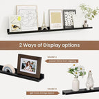 Picture Ledge Shelf, Floating Shelves Set of 2, 40 Inches Solid Wood Nursery Book Shelves for Toys Storage, Kids Bookshelf Wa