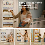 Over the Door Organizer with 4 Side Mesh Pockets, 4 Shelf Capacity Hanging Behind the Door Kitchen Organizers and Storage Sui