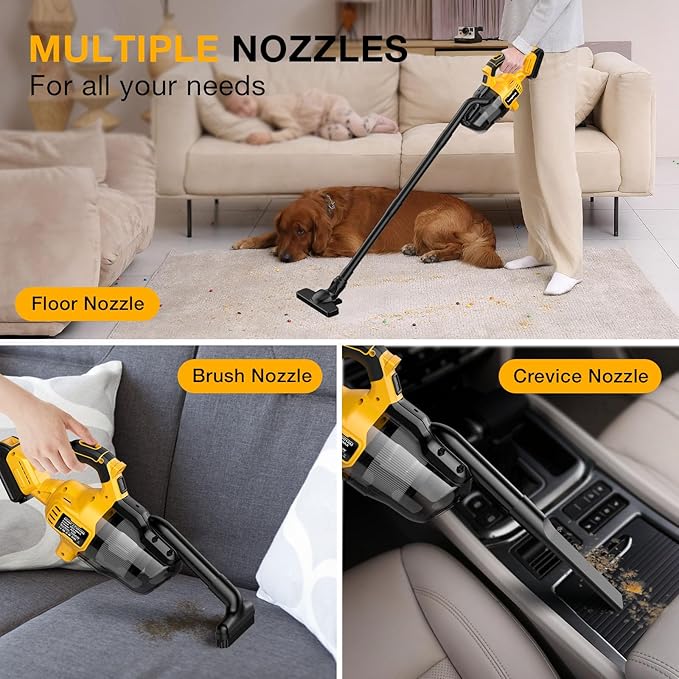 Cordless Vacuum Cleaner for Dewalt 20V MAX Battery, Handheld Vacuum Cleaner for Home Car Hardwood Floor Carpet, Portable Shop