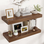 Floating Shelves for Wall, 30" W x 12" D x 2" H, 2 Pack of Long Wall Mounted Engineered Wood Shelves with Invisible Brackets 