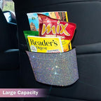 Cavalcade Car Trash Can, Hanging Trash Bin, Leakproof Garbage Organizer, Bling Vehicle Waste Basket, Mini Dustbin Container with Clip for Car, Office, Kitchen, Bedroom, Home and More, Multicolor