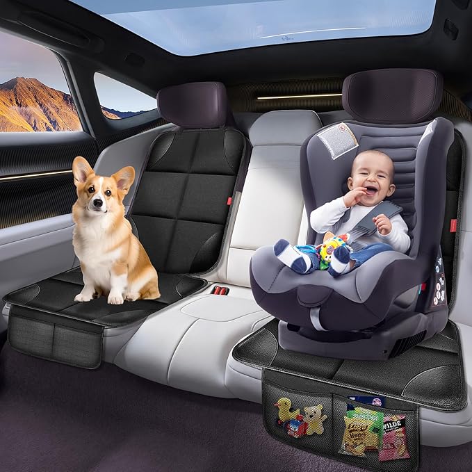 Car Seat Protector, Carseat Seat Protectors with Thick Padding and Upgraded Non-Slip Backing, Waterproof Seat Protector under