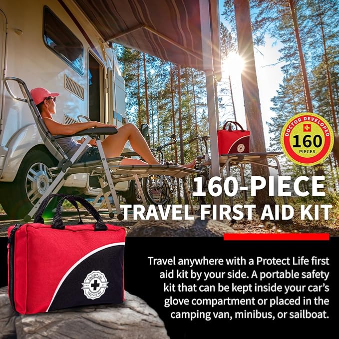 Protect Life Survival First Aid Kit for Home/Business, Camping Survival Kits | Mini Travel First Aid Kit | Camping Equipment 
