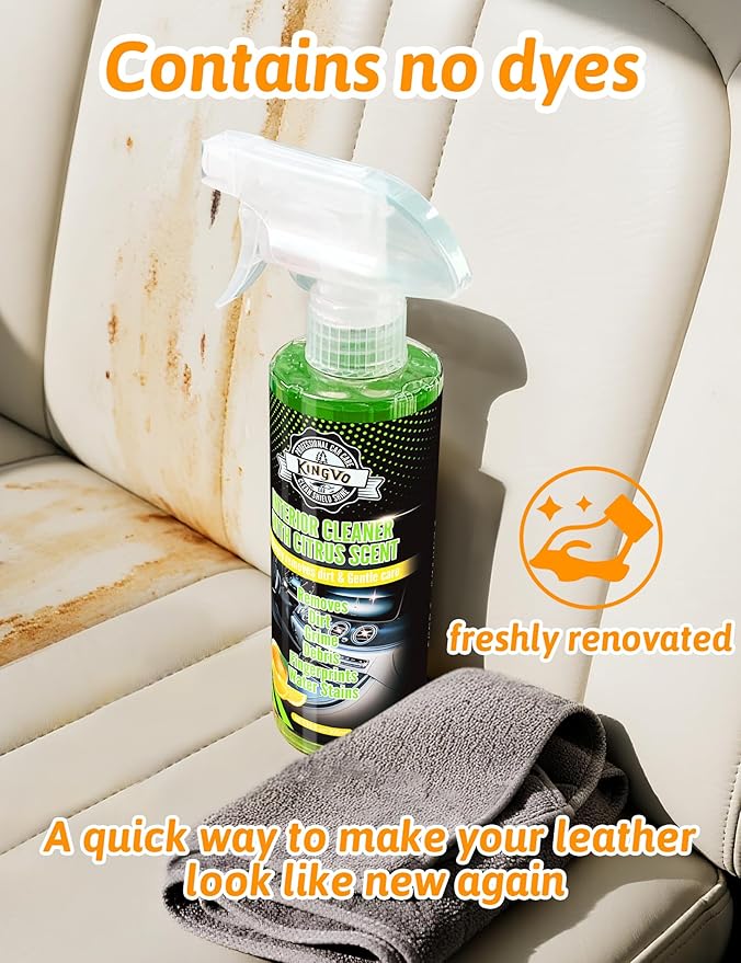 Car Cleaner Interior, Leather Cleaner Upholstery Interior Ceaning Kit Carpet Dashboard Shiny Car Stuff for Vinyl,Plastic,Fabr