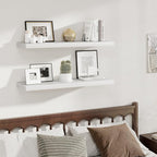 Fun Memories 12 Deep Floating Shelves, 40W x 12D Floating Shelves for Wall Set of 2, Extra Deeper Hanging Wood Shelves for Wa