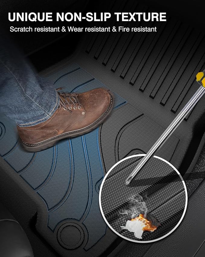 Powerty Floor Mats for Honda Accord 2023-2025 2026 (Include Hybrid) Accessories All Weather Floor Liner 3D TPE 1st & 2nd Row Floor Mat Heavy-Duty Floor Liners
