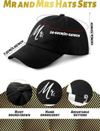 Jeyiour 6 Pieces Mr and Mrs Gifts Set for Couple Including Bride Baseball Caps Groom Mr and Mrs Luggage Tags Passport Covers 