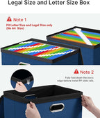 Oterri File Organizer Boxes with Lids, File Box with Mesh Pockets, Document Organizer Box for Letter Size Folders, Zippers Im