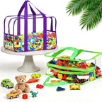6 Color XXL Toy Storage Bags 16.5×11.8×6.8In with Labels, Large Capacity Reusable Clear PVC Storage Bags, Travel Waterproof O