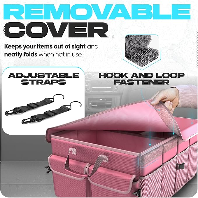 FORTEM Trunk Organizer For SUV Car Trunk Organizer, Foldable Storage, Car Accessories for Women Men, Collapsible Bag, Perfect C