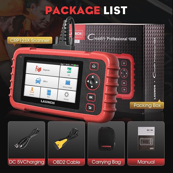 Launch OBD2 Scanner CRP123X Elite, 2026 Lifetime Update WiFi Scan Tool, Engine at SRS Airbag Scanner, 3 Resets Diagnostic