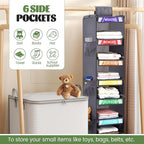 2 Pack 6-Shelf Weekly Clothes Organizer for Kids, Hanging Daily Closet Organization with 6 Side Pockets, Days of The Week Clo