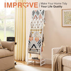 DGWJSU Blanket Ladder, 5 Tier Ladder Shelf,Wooden Blanket Ladders for Living Room and Bedroom, 5.2ft Blanket Holder Rack Farm