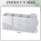 Jetec Acrylic Glitter Pen Holder 4 Compartments Bling Makeup Brush Stationery Organizer Pencil Holder for Desk Accessories Sp