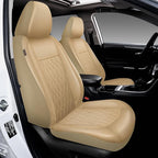 CAROMOP Faux Leather Car Seat Covers Full Set,Luxury and Comfortable Covers for Cars,Split Bench Compatible Car Interior Cove