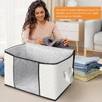 Fab totes 24 Gallons Clothes Storage, Foldable Thick Fabric Blanket Storage Bags, Containers for Organizing Bedroom, Closet, 