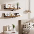 Deep Floating Shelves for Wall,36" Wx10 D Wood Wall Shelves with Metal Brackets,Hanging Storage Floating Shelf for Living Roo