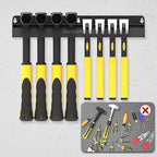 UNITEDPOWER Hammer Holder, Wall Mount Storage Rack Organizer for Workshop, Shed, Garage, Home, Fit Most of Hammer or Small To
