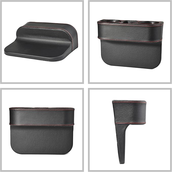Black Multifunctional Car Cup Holder Car Seat Organizer Gap Filler Bottle Phone Storage Organizer