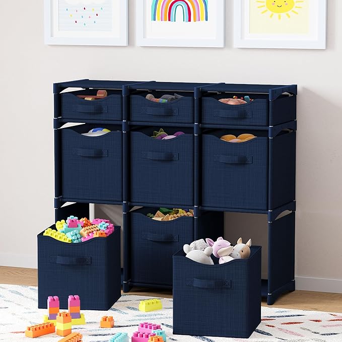 Cube Storage Organizer with Storage Bins Included - The Perfect Closet Organizers and Storage Solution. Includes 9 Storage Cu