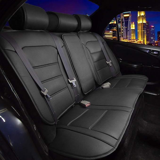 FH Group Car Seat Cover Cushion - Rear Seat Covers for Cars Trucks SUV, Faux Leather Car Seat Cushions, Waterproof Car Seat C
