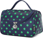 Yeiotsy Travel Cosmetic Bag for Women – Polka Dot Makeup Bag Organizer & Hanging Toiletry Bag