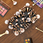 HIIMIEI Black Makeup Brush Holder Organizer Acrylic 6-Slots Cosmetic Brushes Storage Organizer for Vanity Countertop