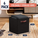 Ornavo Home 13 x 13 Storage Cube Bins, Foldable Collapsible Fabric Storage Bins Box Linen Shelf Basket Cube Organizer for Clo