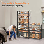 KEETDY 5-Tier Heavy Duty Shoe Rack for Garage Entryway, Stackable Shoe Organizer for 25 Pairs Men Boots, Shoe Rack for Closet