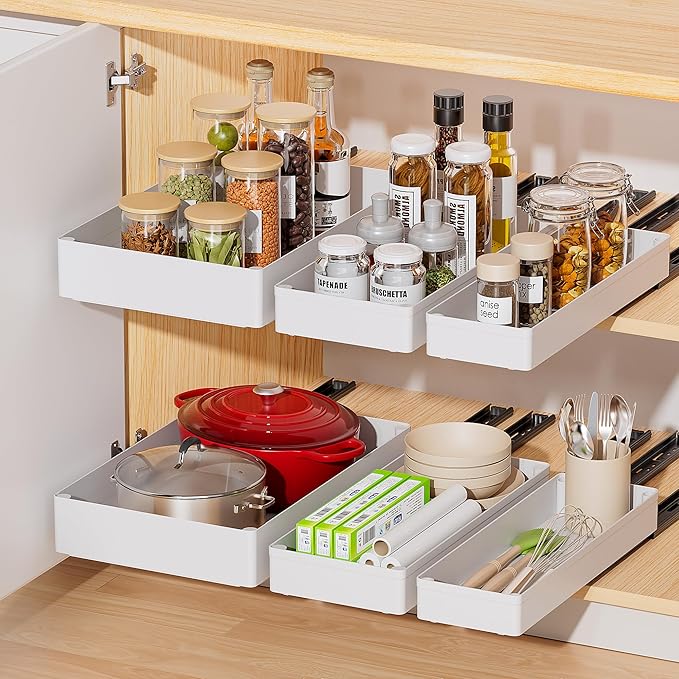 Delamu 3 Pack Drawers + 2 Sets of 3-Tier Under Sink Organizers