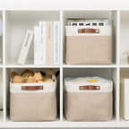HNZIGE Fabric Storage Baskets for Shelves, Large Collapsible Storage Baskets for Organizing, Decorative Baskets Bins Set with