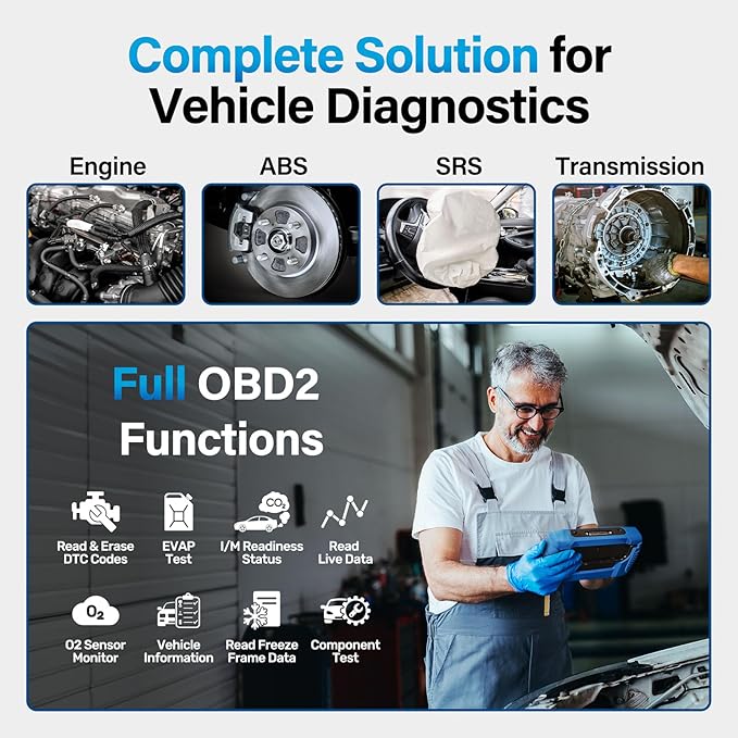 BLCKTEC 460T OBD2 Scanner Car Code Reader Engine ABS SRS Transmission Diagnostic Tool, 12 Reset Services,