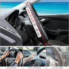 Beige Car Steering Wheel Cover, Nappa Leather, Bottom Color Blocking, Universal 14.5-15 Inch Leather Anti-Slip Breathable Aut