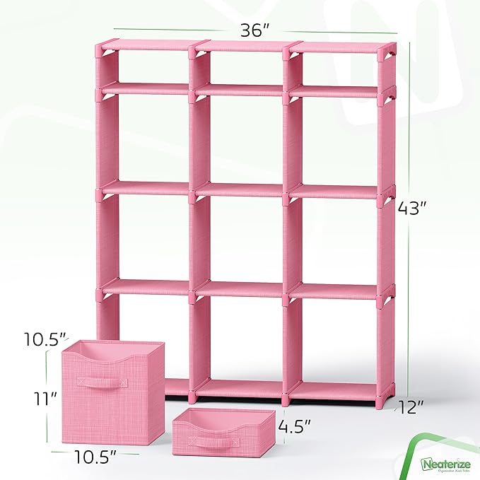 Cube Storage Organizer with Storage Bins Included - The Perfect Closet Organizers and Storage Solution. Includes 12 Storage C