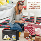 Black Over Door Wrapping Paper Organizer Storage with 3 Removable Drawers & Side Pockets – Dual Use Design with Elastic Strap