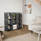 Mavivegue Book Shelf, 9 Cube Storage Organizer, DIY Bookcase, Metal Cube Bookshelf, Tall Book case for Bedroom, Living Room,O
