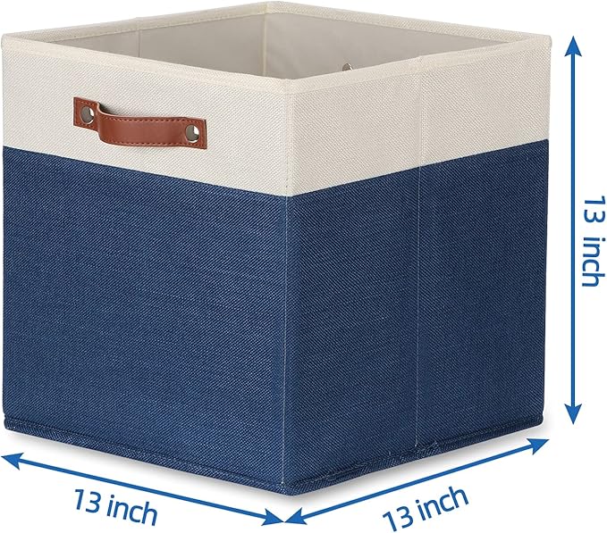 Temary Fabric Storage Bins for Cube Organizer 4 Pack Cube Storage Bins 13 Storage Cubes for Shelves Storage Baskets for Organ