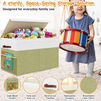 Large Toy Storage Box with Lid Upgraded Toy Storage Chest Organizer with Divider Foldable Toy Bin for Kids Boys Girls Playroo