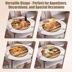 30'' Acacia Wooden Lazy Susan with 360 Rotation for Dining Table Top,Extra Large Wooden Serving Tray with Heavy Duty Rotating