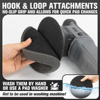 Black Polish Pad, 3Pcs 6.5 Inch Face for 6 Inch Buffing Polishing Pads and Woolen Pads 150mm Backing Plate Compound Buffing Sponge for Car Buffer Polisher Compounding, Polishing and Waxing