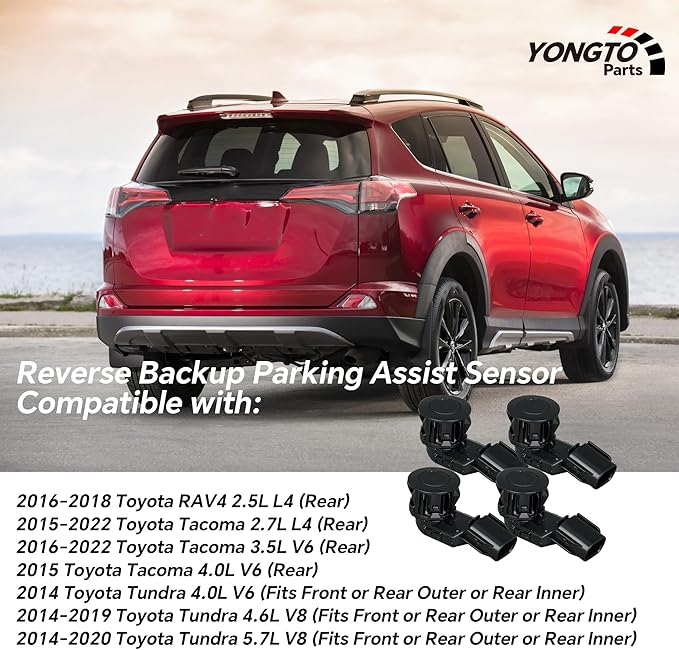 Reverse Parking Assist Sensors 89341-0C010 Backup Bumper Sensor 4PCS Compatible with Toyota Tacoma 2015-2022, Tundra 2014-202
